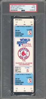 1986 World Series New York Mets vs. Boston Red Sox Game 5 Full Ticket (PSA GEM MT 10)